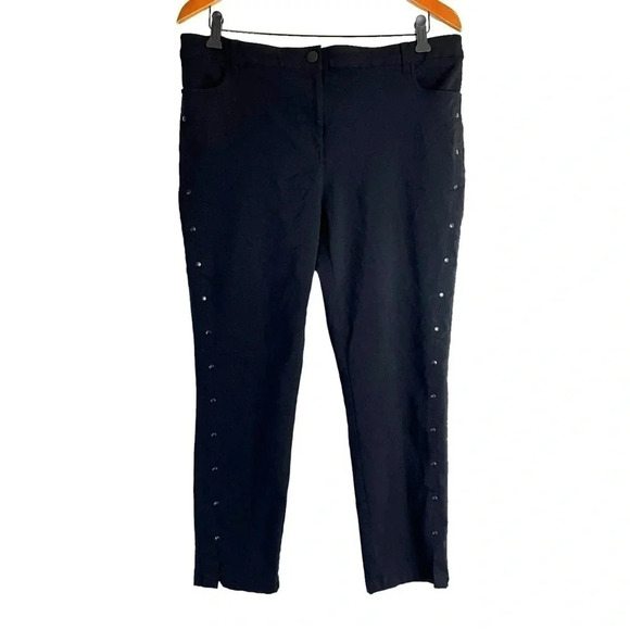 Style & Co. Pants - Style & Co. Solid Black Cropped Pants Plus Size 16 Studded Stretch High Rise